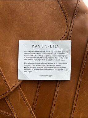 Raven + Lily Warm Caramel Leather Tote